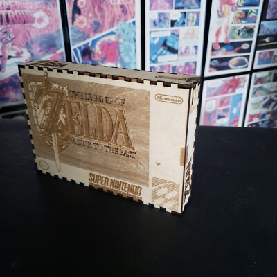 Zelda A Link to the Past Custom Wood Game Box - SNES Display Case