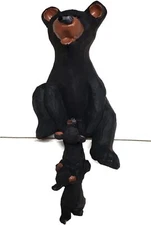 Lipman Bear Decor Mother and Cubs Shelf Sitter Figurine, 8-inches, Black
