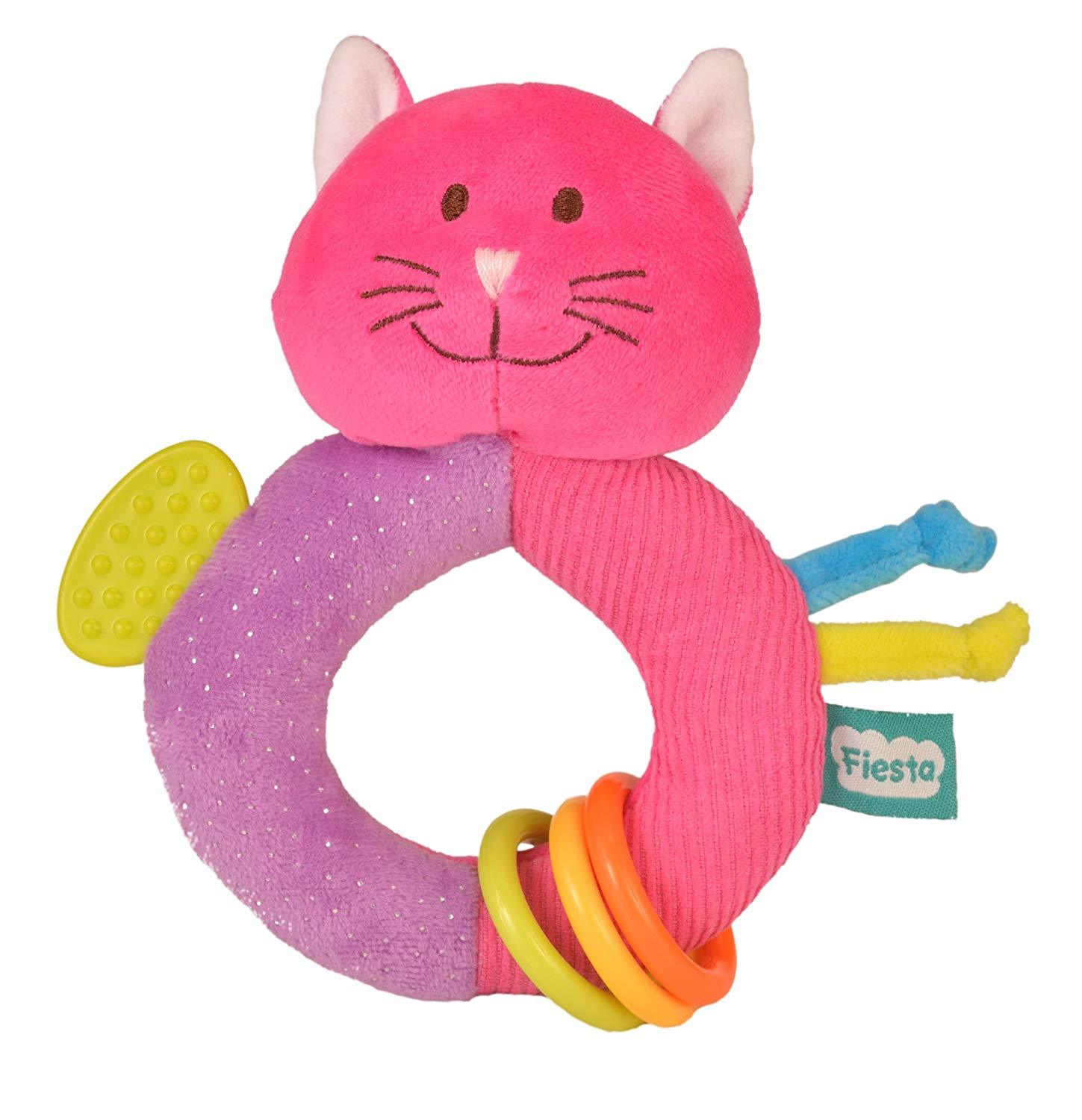 Fiesta Crafts Cat Rattle and Teether Ringaling Toy
