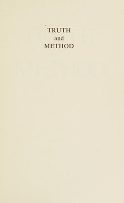 Truth and Method Hardcover Hans Georg Gadamer