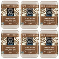 One with Nature Shea Butter Triple Milled Mineral Soap Bar 6 PACK  7 oz ea