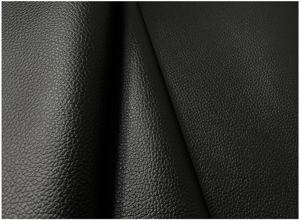 Black Grain Heavy Duty Faux Leather Fabric Leatherette Upholstery