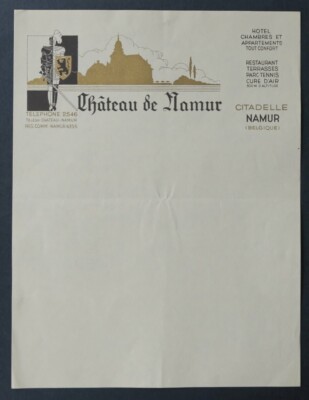 Invoice HOTEL CHATEAU DE NAMUR citadel de NAMUR old bill invoice 19