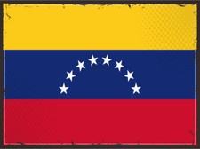 Blechschild 30x40 Venezuela Flagge L&auml;nder National Fahne S&uuml;damerika Retro Wand D