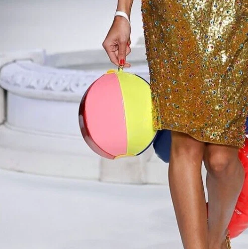 Bolso sin asas MOSCHINO Couture Jeremy Scott esfera multicolor bola de playa muñeca Foto 2 de 4