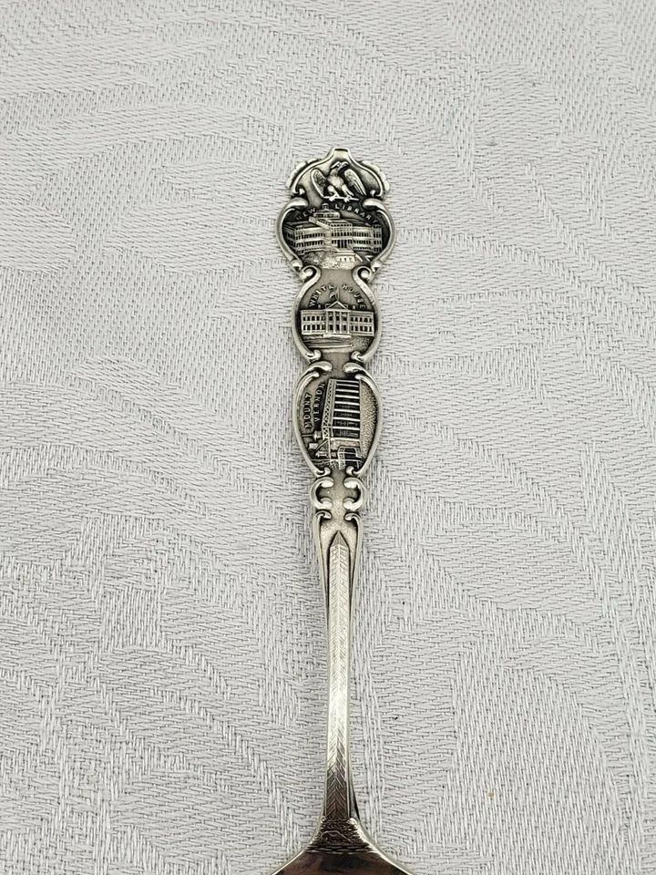 Cuchara de recuerdo de ley Alexandria, Virginia con iglesia de Cristo en cuenco 8902 Foto 3 de 4