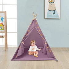 Tent for Kids Floor Standing Tent w/ Light Kids Tent for 1-3 Kids 120*120*140cm