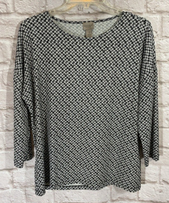 Easywear Chico's Liquid Knit Top 1 M Stretch Slinky Packable Travel Career 9831