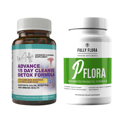 Colon Cleanse Detox Pills & Flora Probiotic Support Digestive Health Supplements