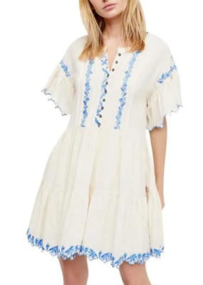 green emerald velvet dress FREE PEOPLE Maxi BLUEBELL Patchwork Tiered Dress – Silver Accents main image 1