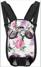 XL Pet Carrier Backpack, Adjustable Pet Front Cat Dog Carrier Travel Flowers