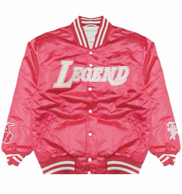 Headgear Classics Mamba Think Pink Varsity Jacket Pink White Embroidered Snap S
