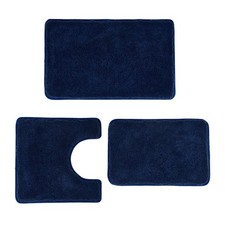3 Pieces Luxury Bathroom Rug Set with U-Shaped Rug, Non-Slip Bottom, Thick Mi...