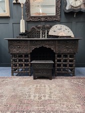 Early 20th Century Japanese Export Dragon Desk & Stool