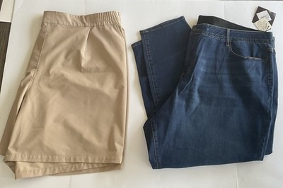 Ava & Viv Plus Size Jeans 30W Tek Gear Khaki Shorts Lot 3X New With Tags
