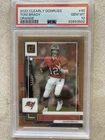 2022 Panini Clearly Donruss Tom Brady TB12 The GOAT Orange /75 PSA 10 Buccaneers