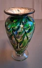 Vintage Murano Style 7" Tall Swirl Art Glass Vase
