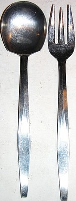 Kitchen Delite Stainless Steel Salad Serving Fork & Spoon 10½ 