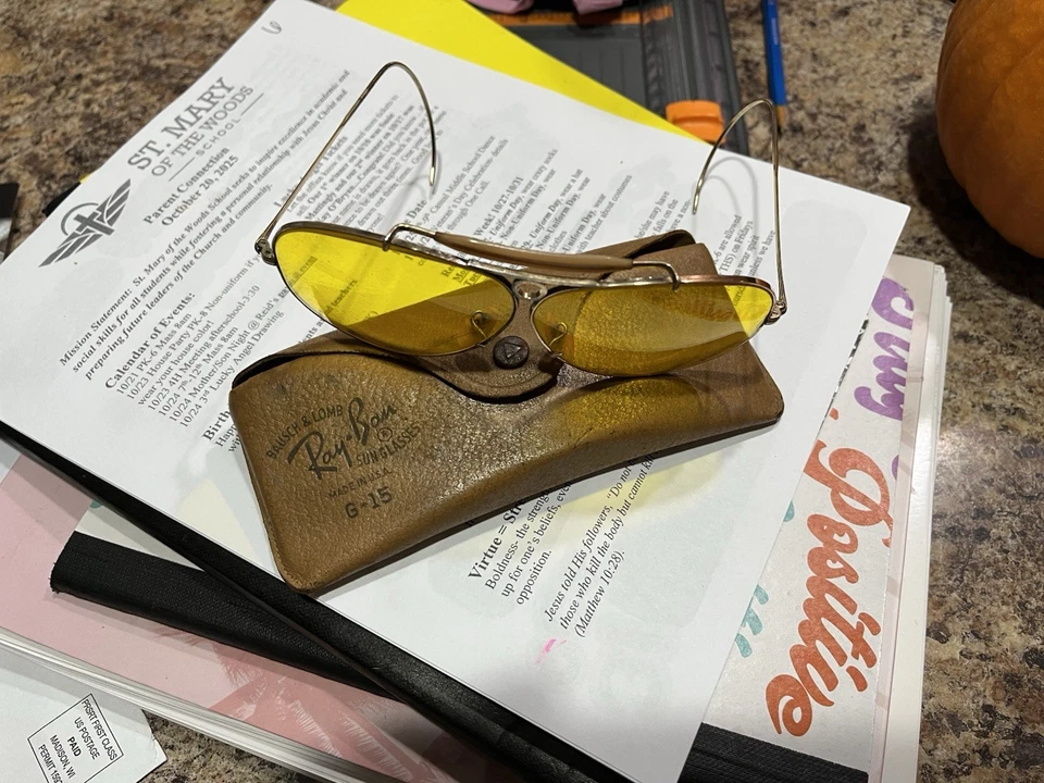 De colección*Bausch&Lomb*Ray Ban*1/10*12k*GF*Tirador*Amarillo*Gafas de sol*Bonitas* Foto 4 de 4