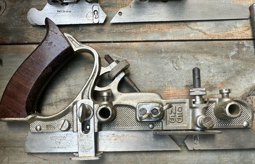Stanley. No 55 Combination Plane Tool, Cutters, Blades, w/ Wood Boxes, Original - Picture 5 of 24