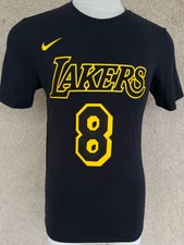 Nike Tee Los Angeles Lakers Kobe Bryant #8/24 Black Cotton T-Shirt Men's Medium