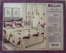 SABANA 100 algod n Juego de Sabana con cortina 8 piezas tama o King NUEVO