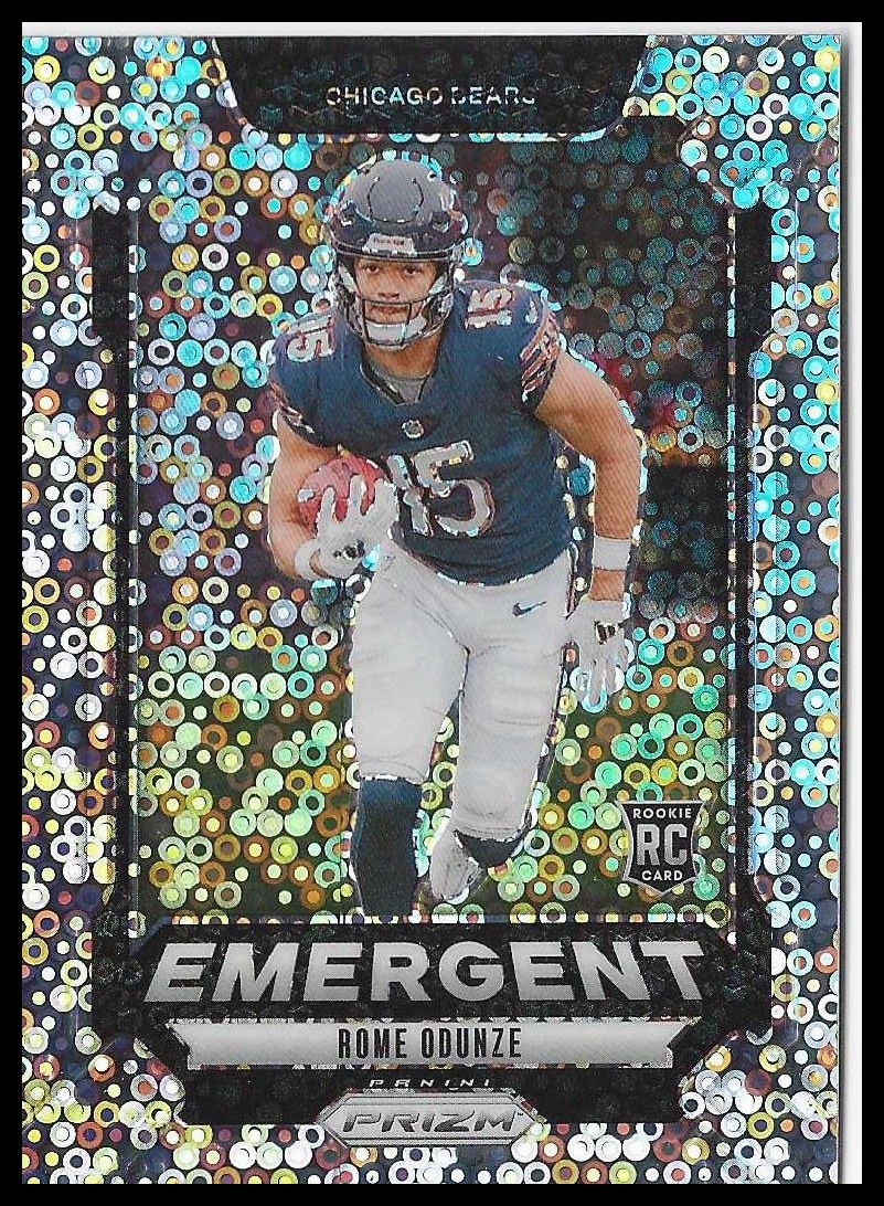 2024 Panini Prizm #11 Rome Odunze Emergent No Huddle Prizm RC Chicago Bears