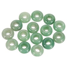 15pcs Natural Stone Beads 8x14mm Large Hole Craft Beads, Emerald Green
