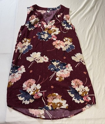 Old Navy Womens Midi Dress Sz S Red Peasant Boho Casual