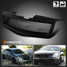 Fits 2004-2006 Maxima Black Front Bumper Upper Mesh Hood Grille Grill 04 05 06