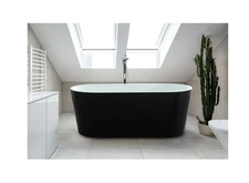 Scarlett 67" x 32" Freestanding Soaking Acrylic Bathtub Black and White