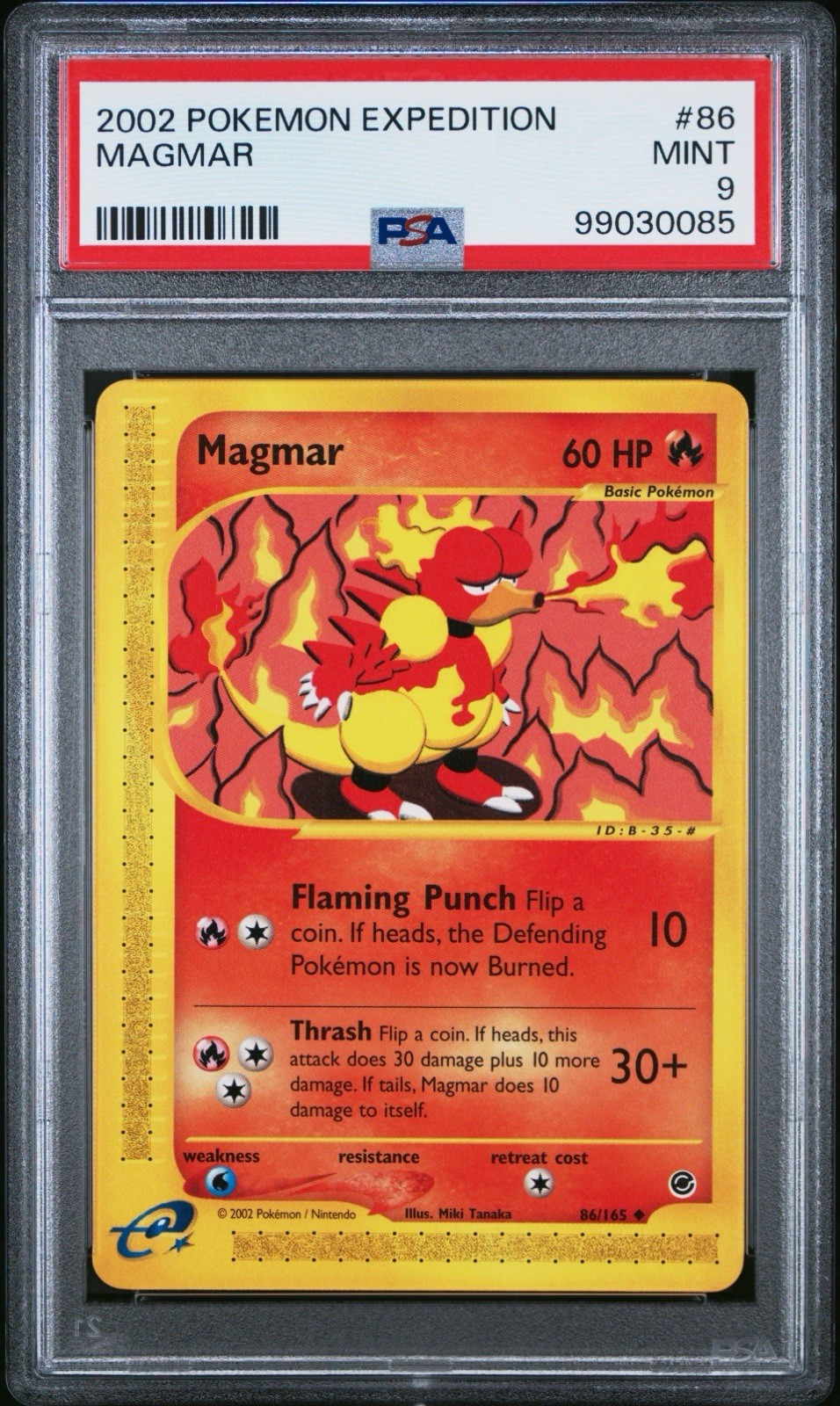 2002 Pokemon Base Set Expedition Magmar 86/165 PSA 9 (WIZARDS OF THE COAST)