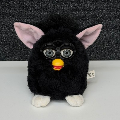 Vintage 1998 Tiger Electronics Furby Raven Black White Feet Plush Tested Working
