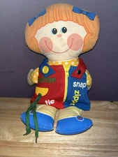 Vintage 1983 Playskool Dressy Bessy Learn To Dress Stuffed Doll Button Zip ETC