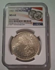 1921 $1 MORGAN DOLLAR  NGC MS 62