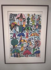 JAMES RIZZI "Rain" 3D Silkscreen Edition Autographed Framed 1989