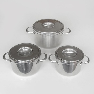 Schulte-Ufer Romana Topfset 3-teilig, Edelstahl 18/10, SUS-INOX, Ø 16 18 & 22 cm