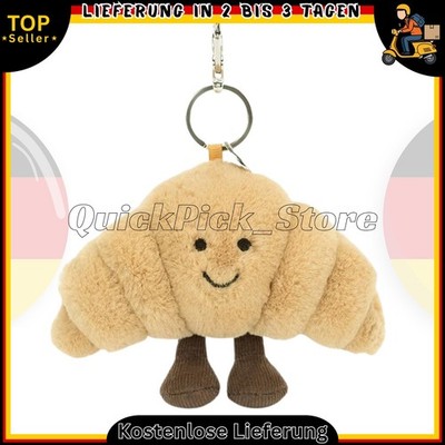 New Jellycat Amuseables Croissant Plush Bag Charm Keychain Cute Collectible NWT