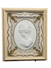 50% Off Ends Dec 31 — Unique Vintage "East Wind" Lady Cameo 3D Relief Sculpture