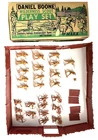 MARX 0631 DAN Boone WILDERNESS SCOUT Play Set 26-Figures Stockade BOX No Teepee