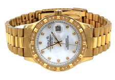 Forestier & Cie Unisexuhr Automatikuhr Zirkoniabesatz Ø 40 mm Perlmutt