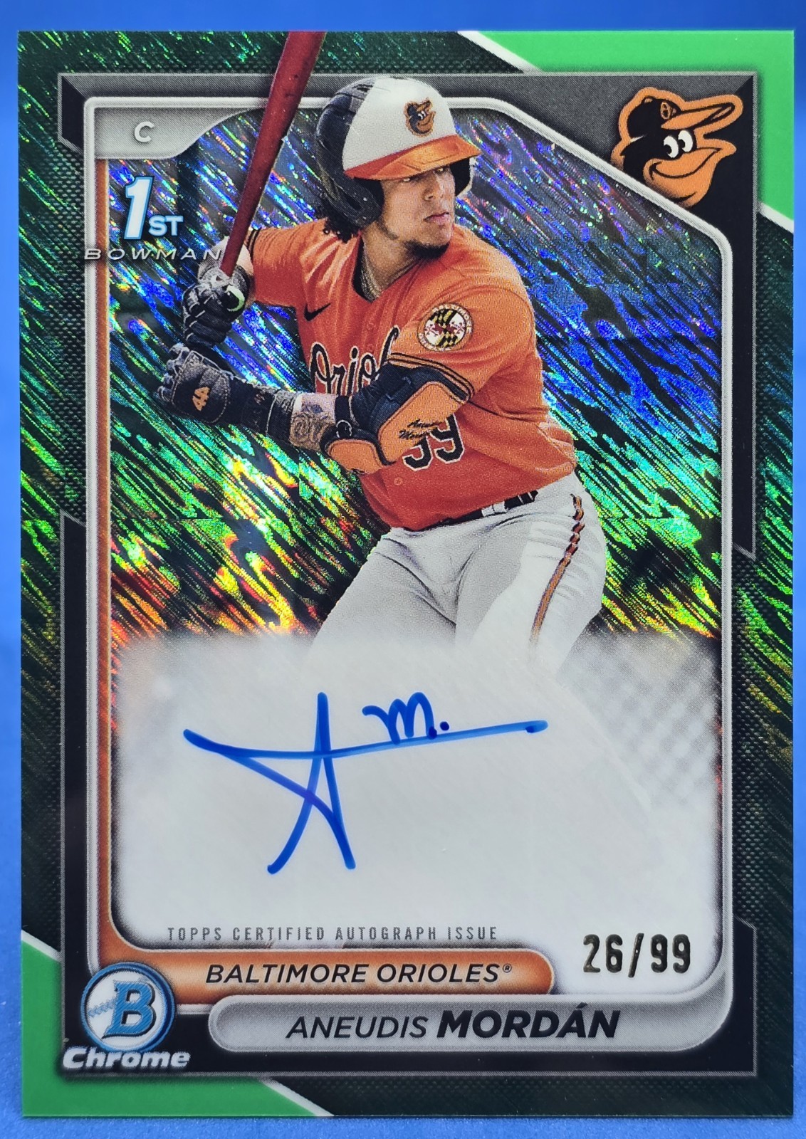 2024 Bowman - Chrome Prospect Auto Aneudis Mordan #CPA-AMO Green Shimmer /99