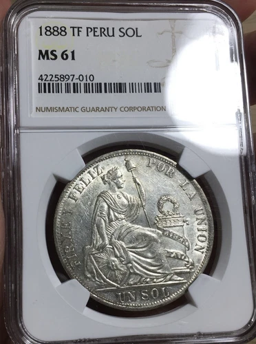NGC MS61 Peru 1888TF Sol