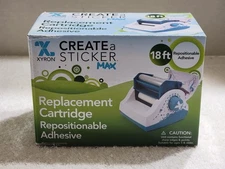 XYRON REPLACEMENT CARTRIDGE 18 ' REPOSITIONABLE ADHESIVE 5' CREATE A STICKER MAX