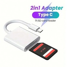 2in1 Micro SD/TF Dual Slot Memory Card Reader for iPhone iPad Camera Adapter Lot
