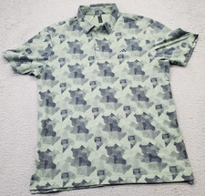 Adidas Golf Polo Shirt Mens Medium Multi Go-To Printed Short Sleeve Performance