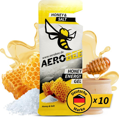 AEROBEE Energy Gel Classic - Honey & Salt 10 X 26G [100% Natürliches Energie Aus