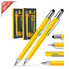 Functional Construction Tool Pens - 6-in-1 Gift Pack for Engineers & Creatives