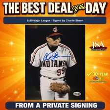 Charlie Sheen Signed 8x10 Photo Major League JSA COA from Private Signing