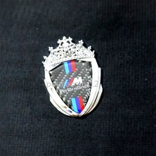 1x Silver Chrome M Performance Metal Emblem Sticker Badge Decal Carbon Fiber Car